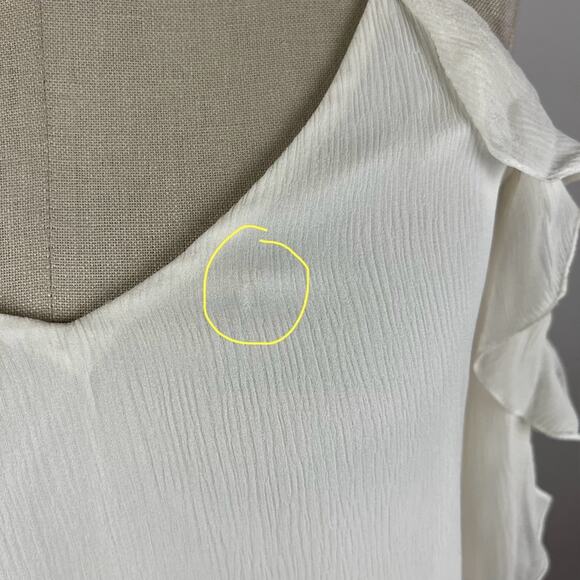 Haute Hippie Starshine Silk Cold-Shoulder Blouse in White XS - Picture 5 of 12